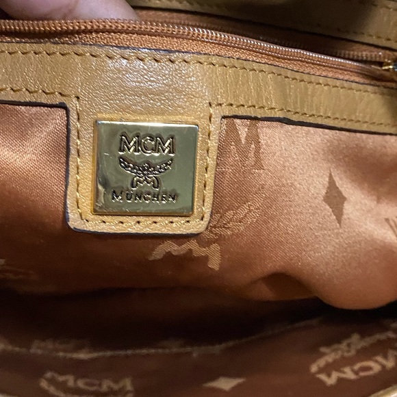 Authentic MCM 2 way tote and sling. Cognac visetos - Picture 7 of 7